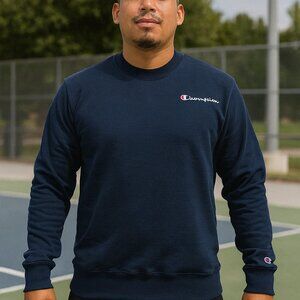 Champion Men's Graphic Crew Neck Navy - Size S